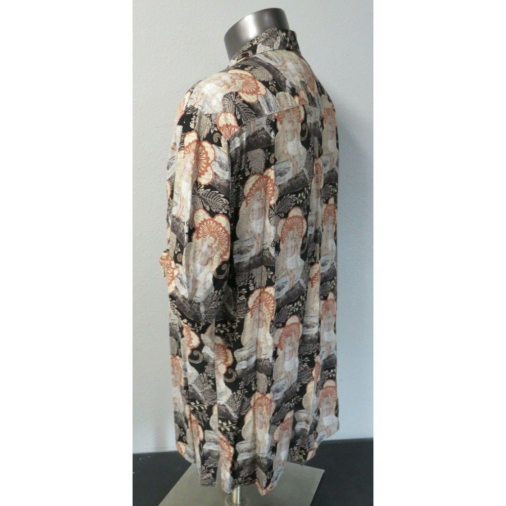 Mens Vintage NOVIN Hawaiian Rayon Shirt Short Sleeve Button Front Size XL Floral - Picture 4 of 9